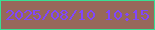 文字の大きさ：5、枠の色：38e094、背景の色：97685b、文字の色：8146fc 無料ブログパーツのブログ時計
