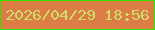 文字の大きさ：2、枠の色：38e308、背景の色：dc7d45、文字の色：cedd6a 無料ブログパーツのブログ時計