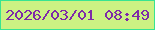 文字の大きさ：5、枠の色：38e491、背景の色：ccf283、文字の色：7e29a8 無料ブログパーツのブログ時計