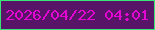 文字の大きさ：1、枠の色：38e576、背景の色：581467、文字の色：e307d2 無料ブログパーツのブログ時計