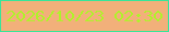 文字の大きさ：5、枠の色：38e599、背景の色：f2b07a、文字の色：b0f22a 無料ブログパーツのブログ時計