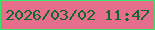 文字の大きさ：1、枠の色：38e769、背景の色：e56e8c、文字の色：0f682d 無料ブログパーツのブログ時計