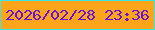 文字の大きさ：3、枠の色：38e7e7、背景の色：fca51a、文字の色：6312df 無料ブログパーツのブログ時計