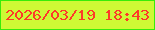 文字の大きさ：4、枠の色：38ec09、背景の色：cef935、文字の色：fe3929 無料ブログパーツのブログ時計