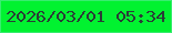 文字の大きさ：2、枠の色：38ec70、背景の色：01f230、文字の色：2b3c36 無料ブログパーツのブログ時計