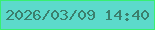 文字の大きさ：2、枠の色：38ef71、背景の色：5cdacb、文字の色：3b7f6d 無料ブログパーツのブログ時計