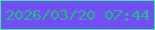 文字の大きさ：4、枠の色：38ef91、背景の色：714ff5、文字の色：22bd80 無料ブログパーツのブログ時計