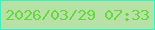 文字の大きさ：5、枠の色：38f2c2、背景の色：b8e1a8、文字の色：65d939 無料ブログパーツのブログ時計