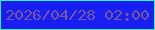 文字の大きさ：5、枠の色：38f3b2、背景の色：191ef2、文字の色：7457a1 無料ブログパーツのブログ時計