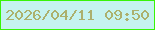 文字の大きさ：4、枠の色：38f407、背景の色：c5f3ef、文字の色：acb06d 無料ブログパーツのブログ時計