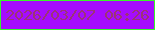 文字の大きさ：3、枠の色：38f529、背景の色：a50cfe、文字の色：9c3477 無料ブログパーツのブログ時計