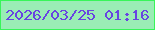 文字の大きさ：3、枠の色：38f559、背景の色：9aedb5、文字の色：6844e1 無料ブログパーツのブログ時計
