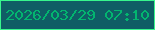 文字の大きさ：1、枠の色：38f68d、背景の色：0f5e65、文字の色：03b56f 無料ブログパーツのブログ時計