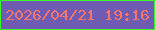 文字の大きさ：3、枠の色：38f829、背景の色：705bb2、文字の色：fa766b 無料ブログパーツのブログ時計