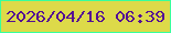 文字の大きさ：2、枠の色：38fe9c、背景の色：ddda49、文字の色：541094 無料ブログパーツのブログ時計
