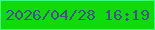 文字の大きさ：3、枠の色：38ff7a、背景の色：10da0c、文字の色：475189 無料ブログパーツのブログ時計