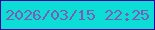 文字の大きさ：3、枠の色：390096、背景の色：0dddd7、文字の色：7c5bb3 無料ブログパーツのブログ時計