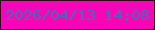 文字の大きさ：5、枠の色：39011d、背景の色：fa05b6、文字の色：4d67ba 無料ブログパーツのブログ時計