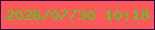 文字の大きさ：2、枠の色：390151、背景の色：fa5a57、文字の色：48d025 無料ブログパーツのブログ時計