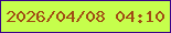 文字の大きさ：1、枠の色：39028a、背景の色：c6fe4c、文字の色：a04d15 無料ブログパーツのブログ時計