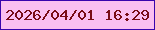 文字の大きさ：5、枠の色：3904ae、背景の色：fabff1、文字の色：780c17 無料ブログパーツのブログ時計