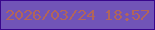 文字の大きさ：5、枠の色：39068c、背景の色：7154b7、文字の色：b1655a 無料ブログパーツのブログ時計