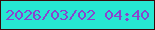 文字の大きさ：4、枠の色：390808、背景の色：26e7d2、文字の色：8a43ce 無料ブログパーツのブログ時計