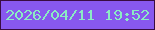 文字の大きさ：1、枠の色：390c42、背景の色：8858ef、文字の色：8bebc4 無料ブログパーツのブログ時計