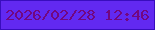 文字の大きさ：5、枠の色：390dbe、背景の色：6229f1、文字の色：720780 無料ブログパーツのブログ時計