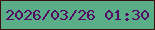 文字の大きさ：5、枠の色：39100b、背景の色：59ad87、文字の色：550764 無料ブログパーツのブログ時計