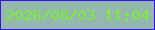 文字の大きさ：5、枠の色：3910f4、背景の色：95b8ae、文字の色：79f12e 無料ブログパーツのブログ時計