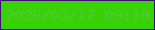 文字の大きさ：1、枠の色：39116c、背景の色：36d206、文字の色：53c737 無料ブログパーツのブログ時計