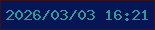 文字の大きさ：5、枠の色：391315、背景の色：061553、文字の色：329a9c 無料ブログパーツのブログ時計