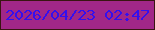 文字の大きさ：1、枠の色：391512、背景の色：a12788、文字の色：340fed 無料ブログパーツのブログ時計
