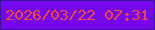 文字の大きさ：5、枠の色：39159a、背景の色：7506ee、文字の色：eb473a 無料ブログパーツのブログ時計