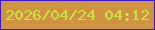 文字の大きさ：4、枠の色：3917d9、背景の色：cf943f、文字の色：cfe14b 無料ブログパーツのブログ時計