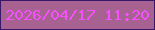 文字の大きさ：2、枠の色：391869、背景の色：a76291、文字の色：f450fd 無料ブログパーツのブログ時計