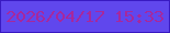 文字の大きさ：1、枠の色：391ac2、背景の色：6047ed、文字の色：a7289c 無料ブログパーツのブログ時計