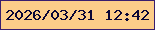 文字の大きさ：3、枠の色：391e6e、背景の色：fccd89、文字の色：0a0636 無料ブログパーツのブログ時計