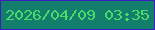 文字の大きさ：5、枠の色：391fbe、背景の色：137e6b、文字の色：4adc68 無料ブログパーツのブログ時計