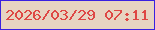 文字の大きさ：4、枠の色：3921e1、背景の色：e7d4c2、文字の色：de4845 無料ブログパーツのブログ時計