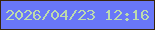 文字の大きさ：1、枠の色：392509、背景の色：6977f8、文字の色：bddbad 無料ブログパーツのブログ時計