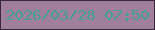 文字の大きさ：1、枠の色：39273b、背景の色：a07f9d、文字の色：439f90 無料ブログパーツのブログ時計