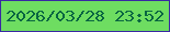 文字の大きさ：5、枠の色：3928a3、背景の色：6edd61、文字の色：086541 無料ブログパーツのブログ時計