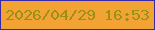 文字の大きさ：2、枠の色：3929a9、背景の色：f3a333、文字の色：999116 無料ブログパーツのブログ時計