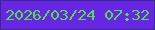 文字の大きさ：2、枠の色：392b87、背景の色：6726e5、文字の色：50e240 無料ブログパーツのブログ時計