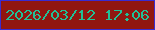 文字の大きさ：4、枠の色：392cd0、背景の色：911610、文字の色：21c096 無料ブログパーツのブログ時計
