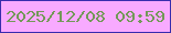 文字の大きさ：4、枠の色：392dae、背景の色：f8aaff、文字の色：729958 無料ブログパーツのブログ時計