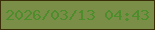 文字の大きさ：2、枠の色：392e08、背景の色：7b8e47、文字の色：4d8d2c 無料ブログパーツのブログ時計