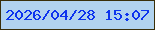文字の大きさ：3、枠の色：392f09、背景の色：b1d3ef、文字の色：0c34ee 無料ブログパーツのブログ時計